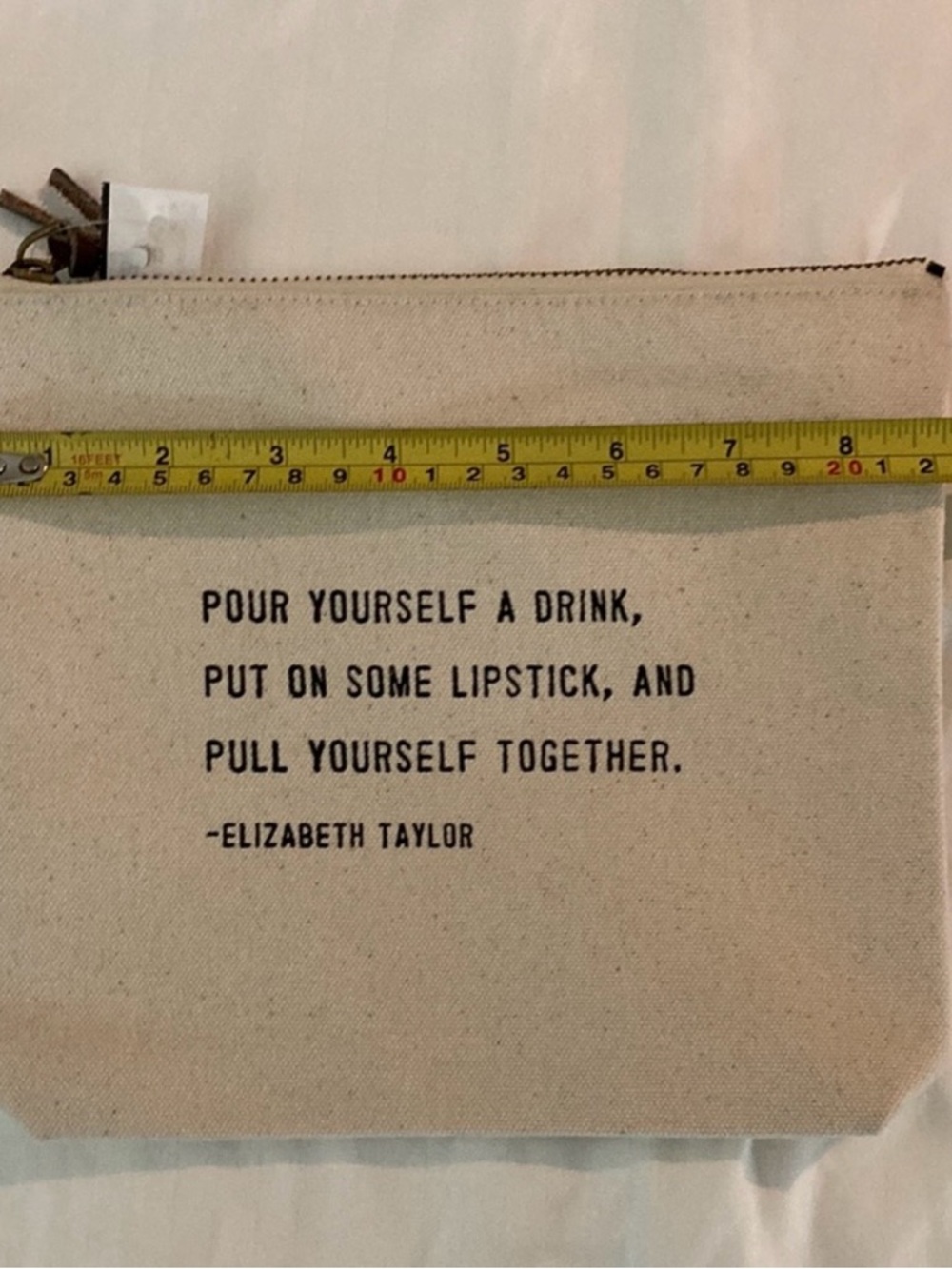 Sugarboo & Co Canvas Zip Makeup Travel  Bag “pour yourself a drink” New …